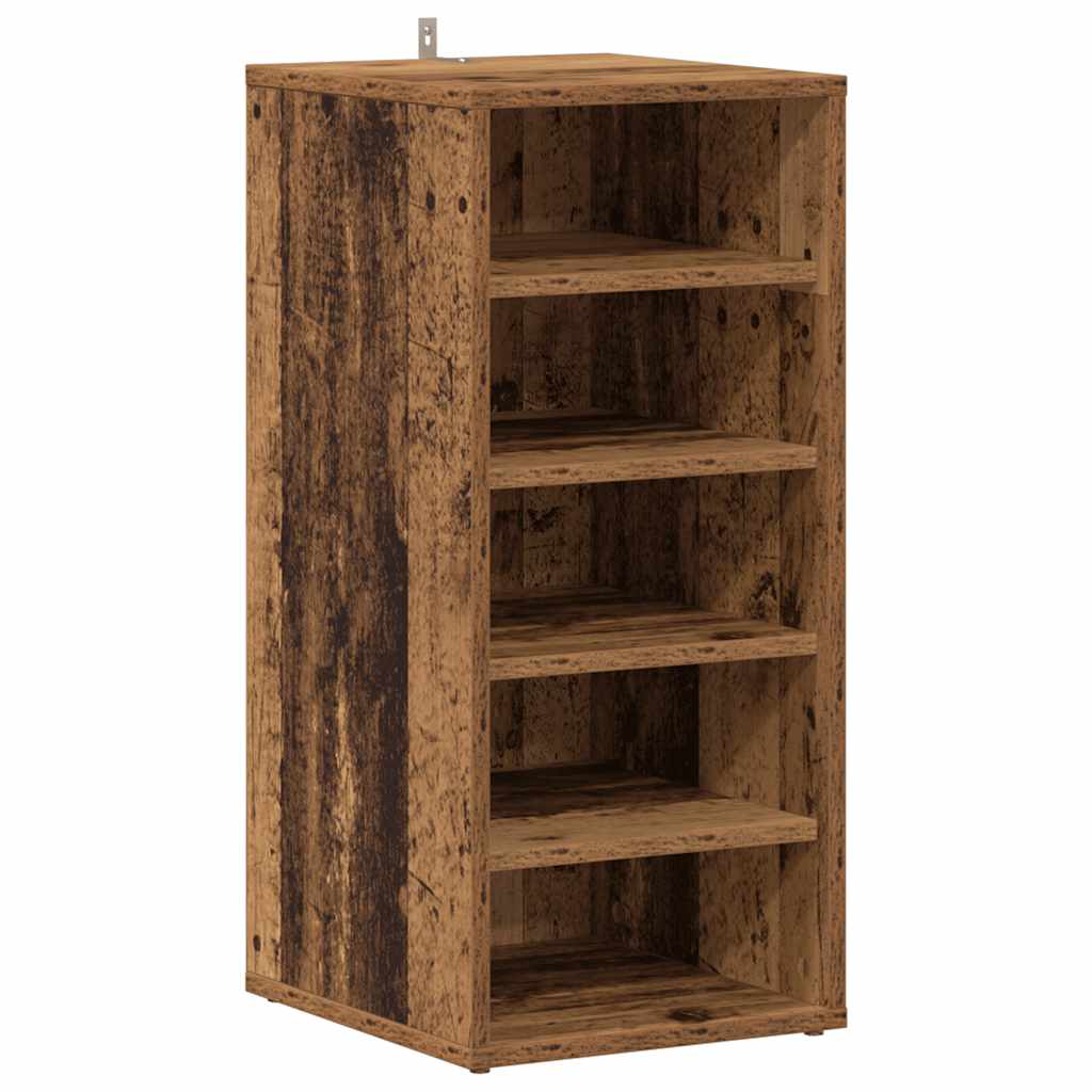 Gabinete de zapatos Vidaxl 32x35x70 cm de madera procesada de madera vieja