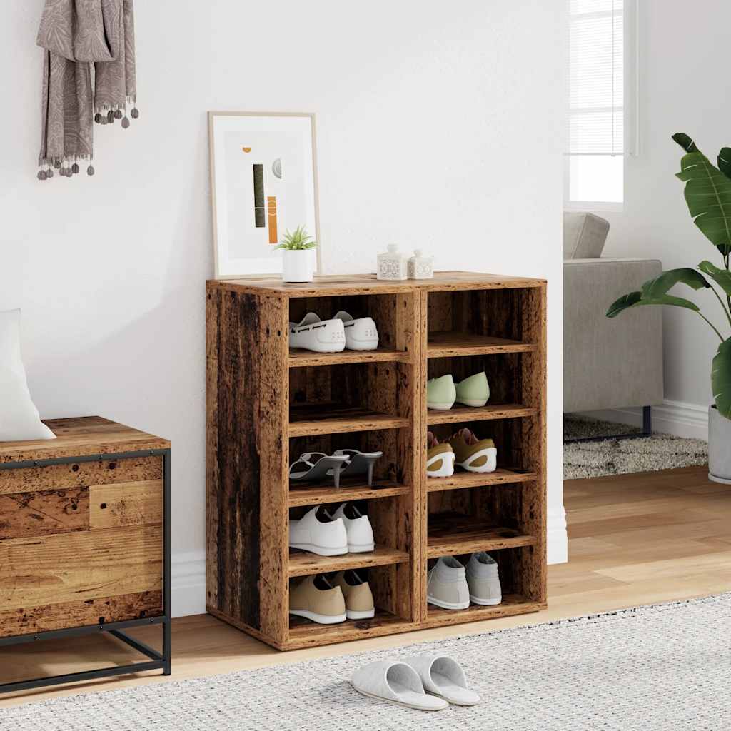Gabinetes de zapatos Vidaxl 2 PCS 32x35x70 cm de madera procesada de madera vieja