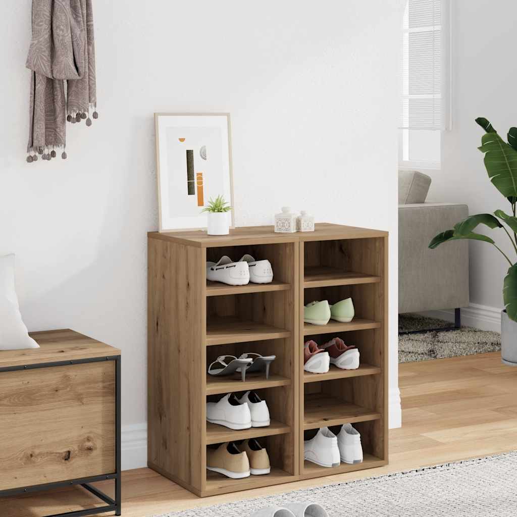 Gabinetes de zapatos Vidaxl 2 PCS 32x35x70 cm de roble artesanal procesado