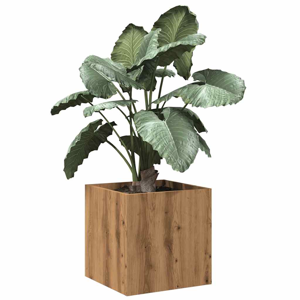 Vidaxl Planning Box 40x40x40 cm Color de roble de madera procesada