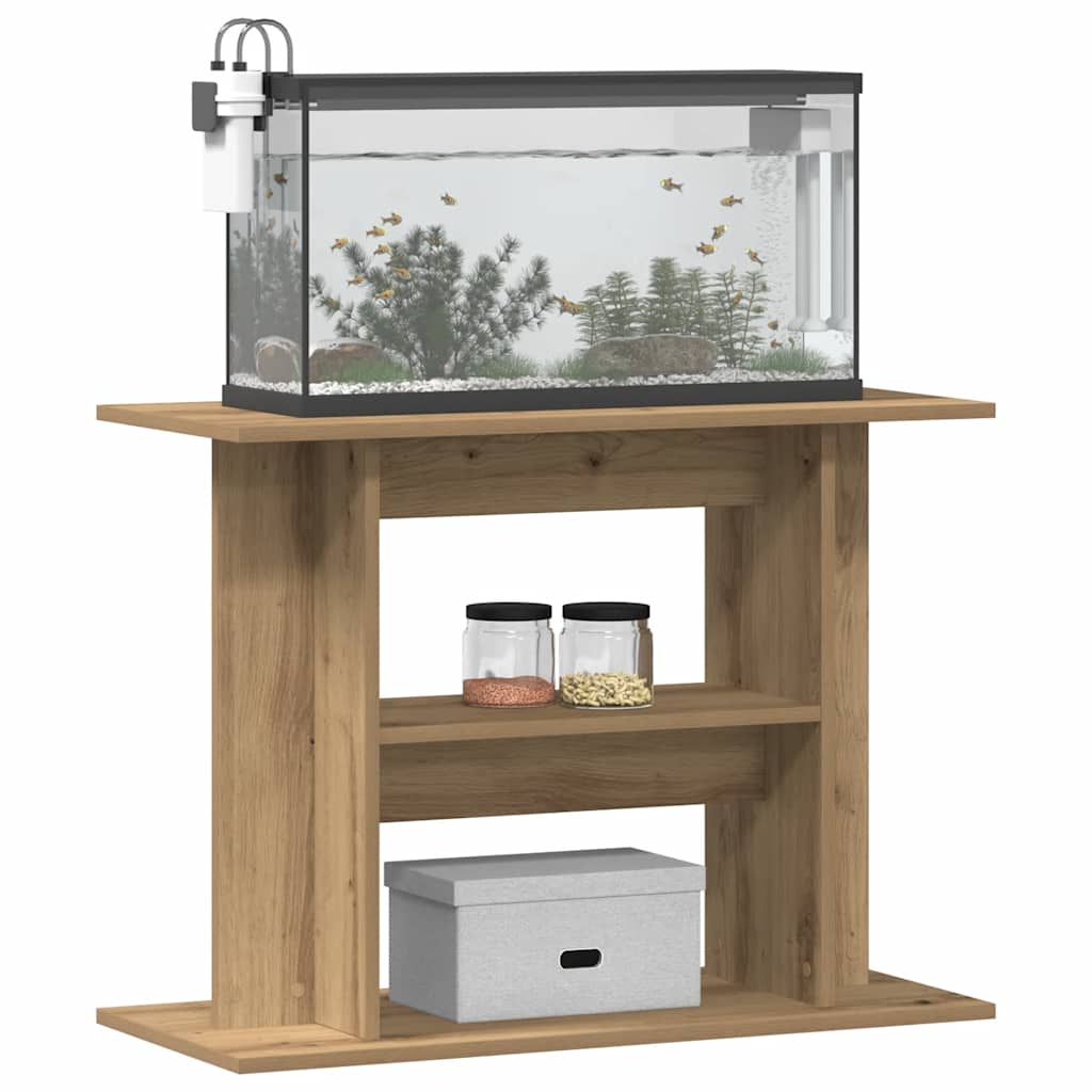Estándar de Aquarium Vidaxl 80x35x60cm Color de roble artesanal procesado