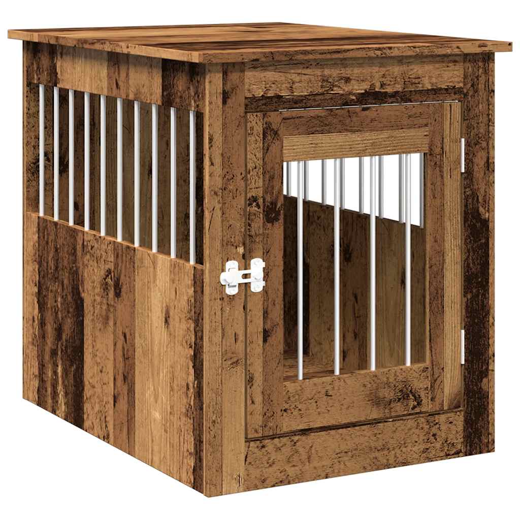 Vidaxl Hondenbench 55x75x65 cm de madera procesada de madera vieja