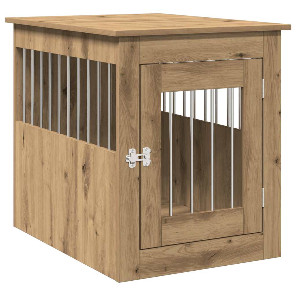 Vidaxl Hondenbench 55x75x65 cm de roble artesanal procesado