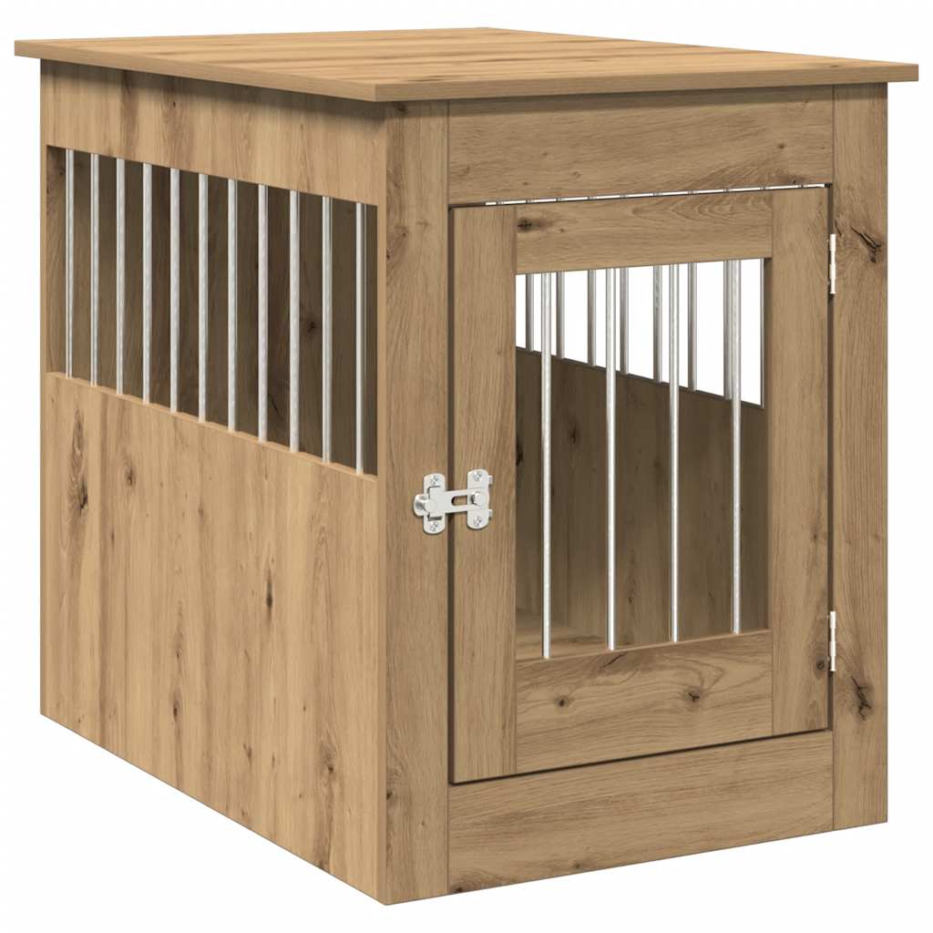 Vidaxl Hondenbench 55x80x68 cm de roble artesanal procesado
