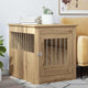 Gabbia per cani Vidaxxl 64,5x80x71 cm in legno artigianale, colore rovere artigianale