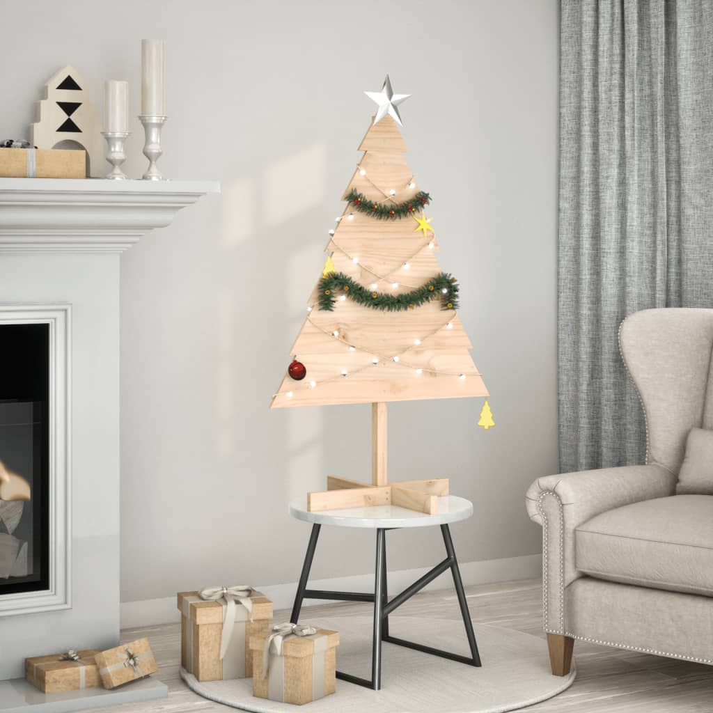 Vidaxl Decoración de Navidad Árbol de Navidad 110 cm Madera sólida
