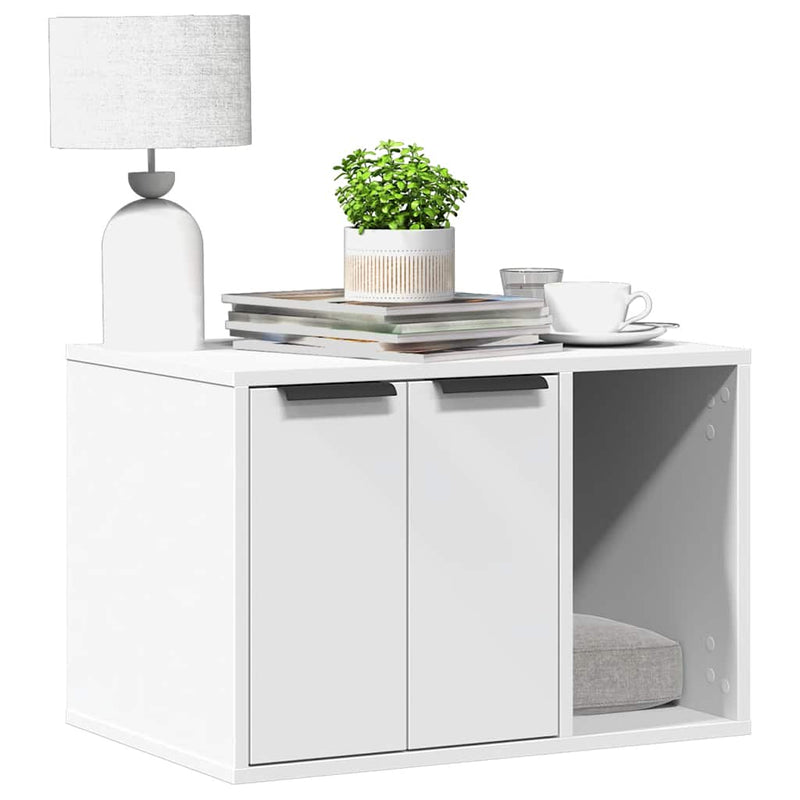 VidaXL arenero para gatos 60x40x40 cm acabado madera blanco