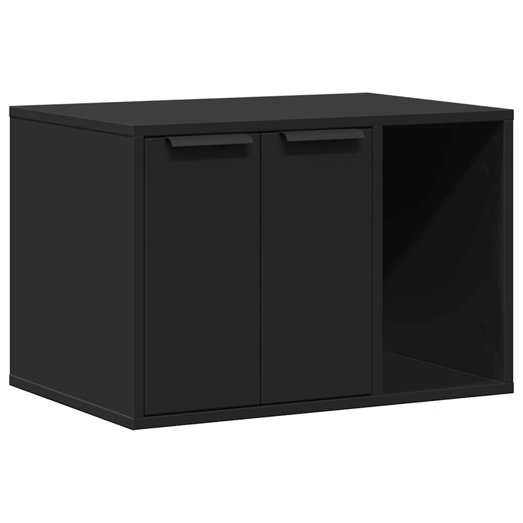 Lettiera per gatti VidaXL 60x40x40 cm rifinita in legno nero