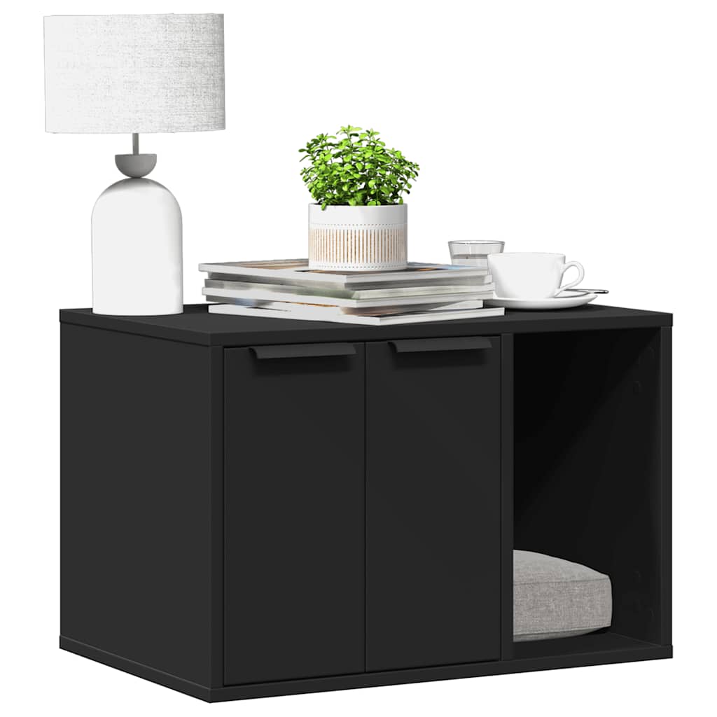 Lettiera per gatti VidaXL 60x40x40 cm rifinita in legno nero