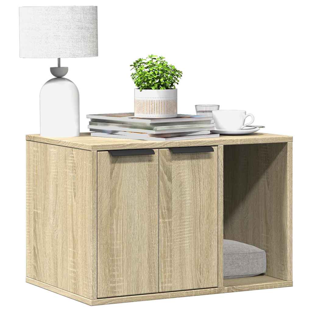 Vidaxl kattenbakkast 60x40x40 cm bewerkt hout sonoma eikenkleurig