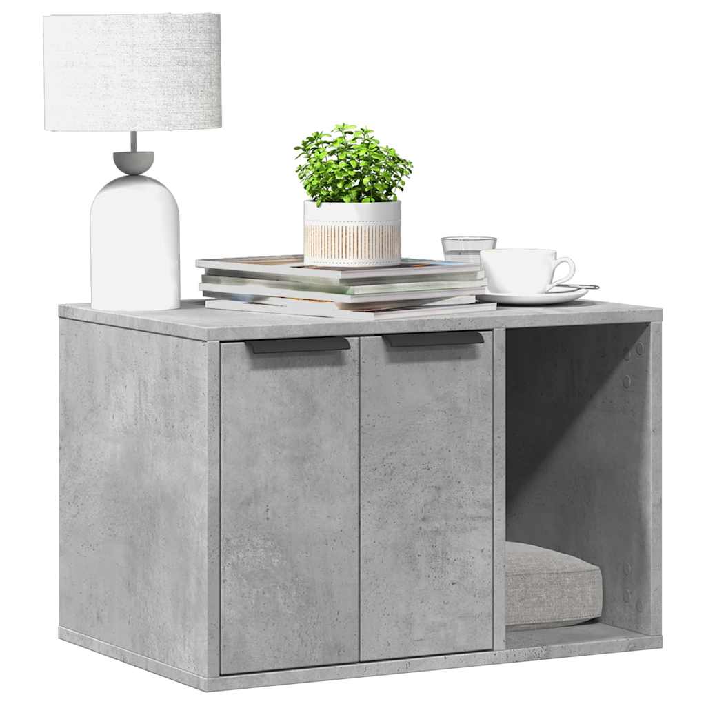 Lettiera per gatti Vidaxxl 60x40x40 cm legno composito cemento grigio