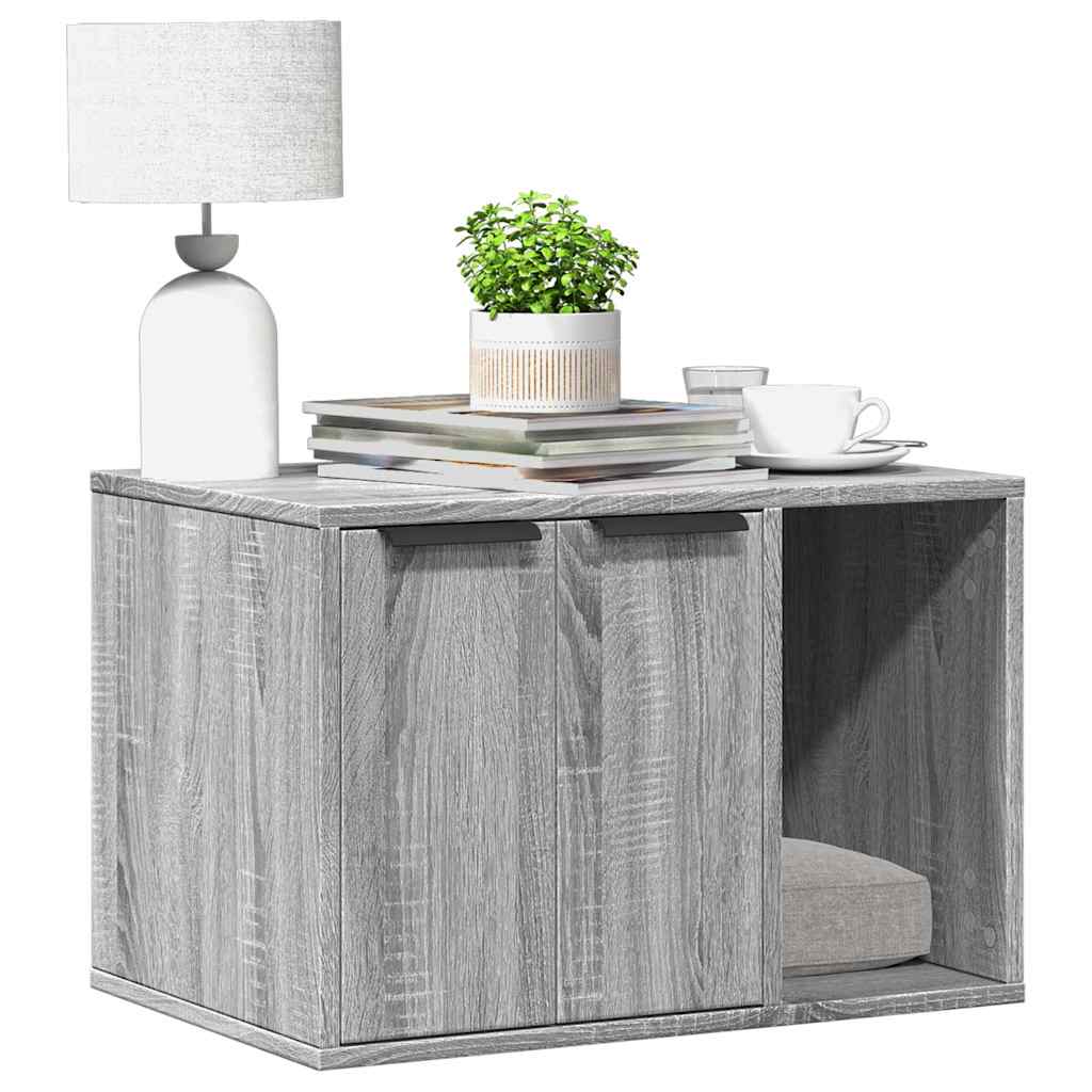 Vidaxl kattenbakkast 60x40x40 cm bewerkt hout grijs sonoma eikenkleur