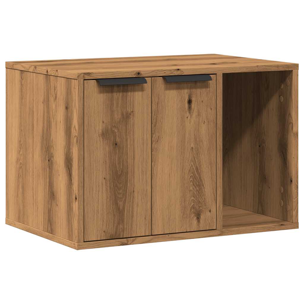 Vidaxl kattenbakkast 60x40x40 cm bewerkt hout artisanaal eikenkleurig