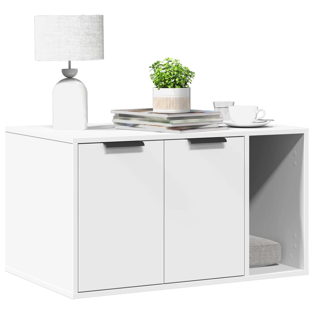 Vidaxl kattenbakkast 80x50x45 cm bewerkt hout wit