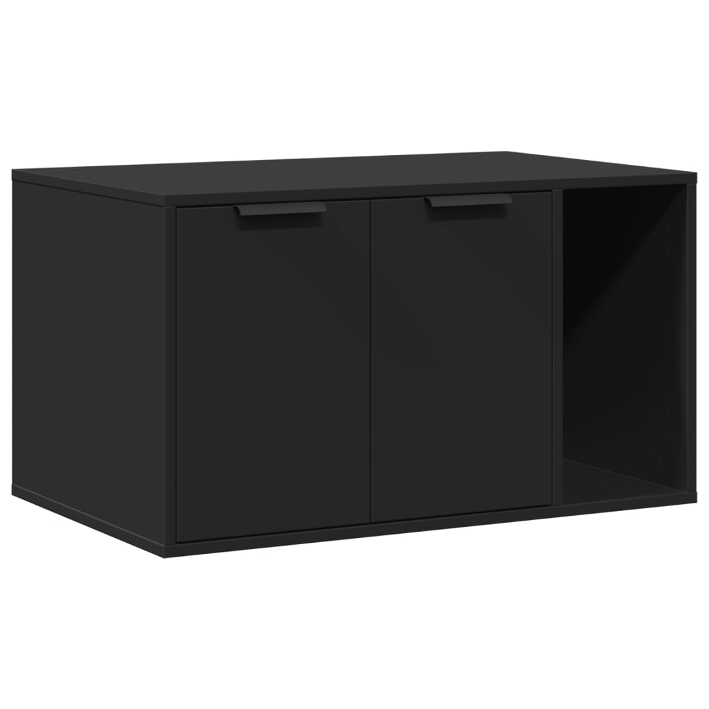 Lettiera per gatti VidaXL 80x50x45 cm rifinita in legno nero