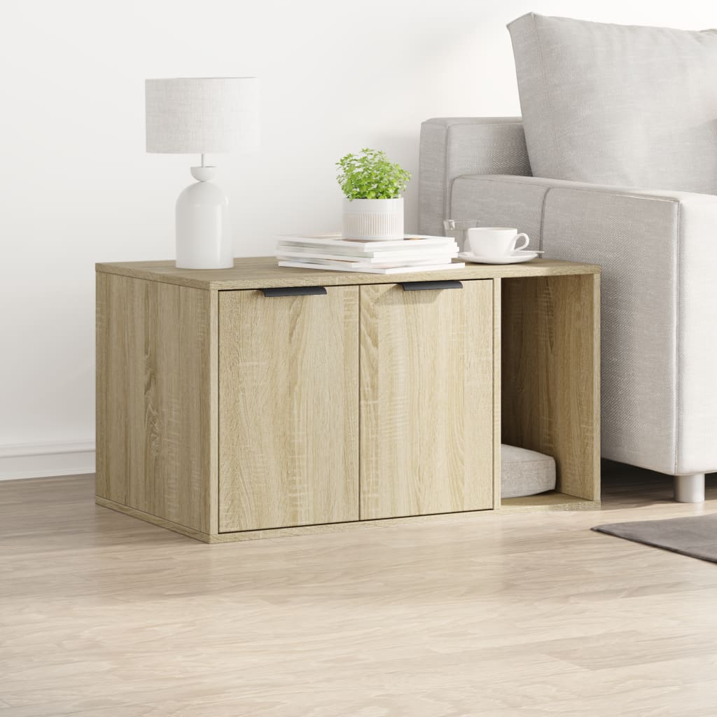 Vidaxl kattenbakkast 80x50x45 cm bewerkt hout sonoma eikenkleurig