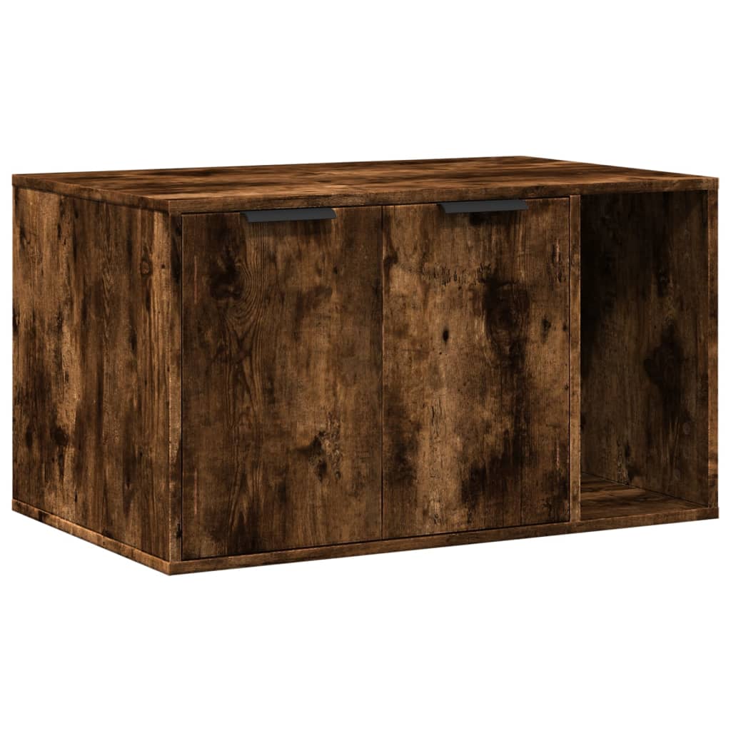 Mueble sanitario para gatos Vidaxxl 80x50x45 cm madera procesada, roble ahumado
