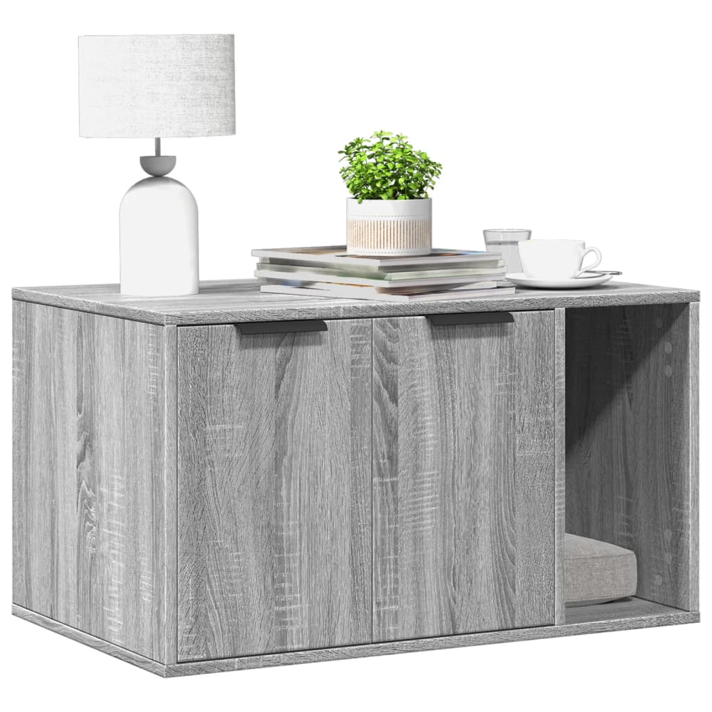 Toilette per gatti Vidaxxl 80x50x45 cm in pannelli di MDF color rovere sonoma grigio
