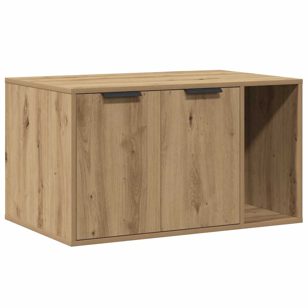 Toilette per gatti Vidaxxl 80x50x45 cm in legno artigianale, color rovere artigianale