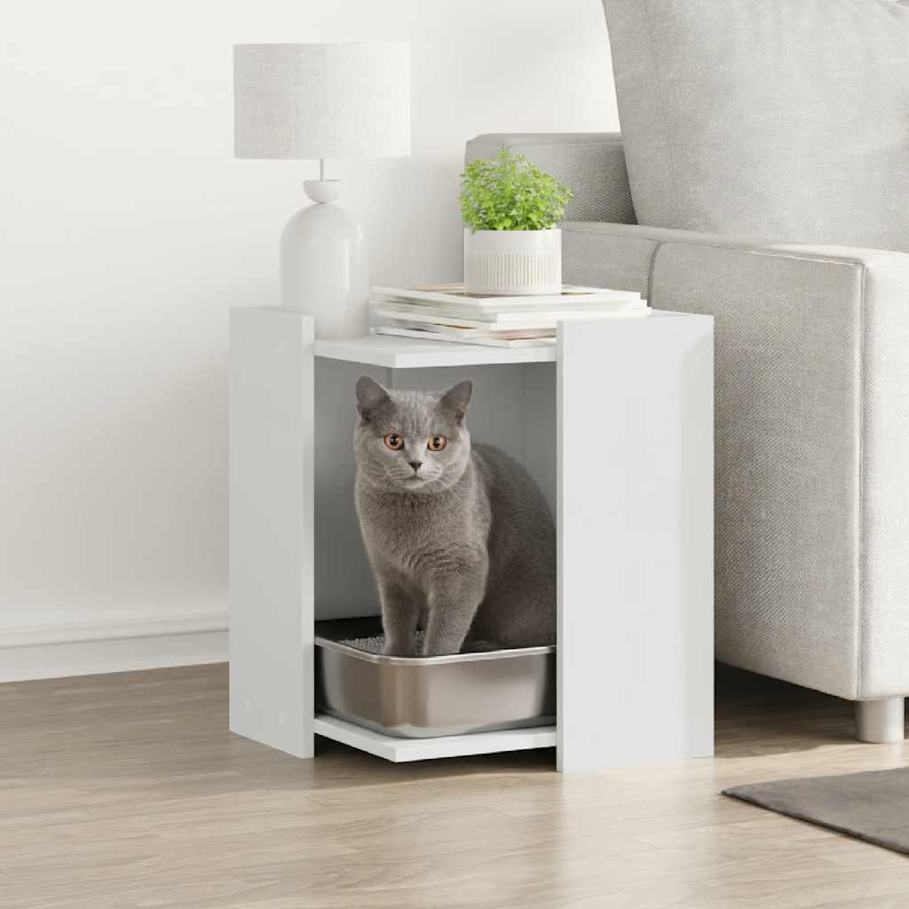 Vidaxl Kattenbakkast 42x42x51 cm de madera procesada blanca