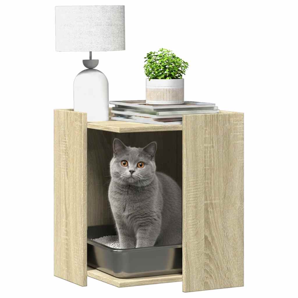 Vidaxl Cattenbakkast 42x42x51 cm de madera procesada Sonoma Oak Colored