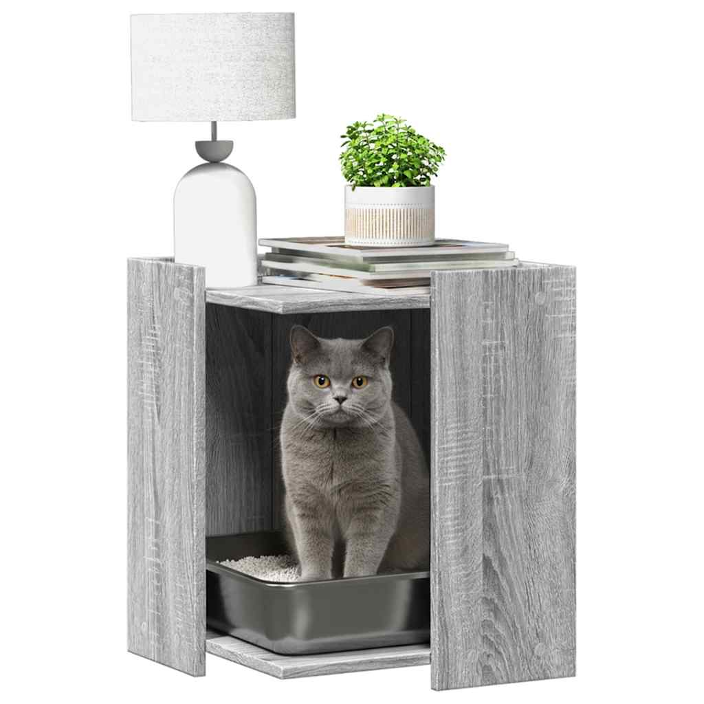 Vidaxl Cattenbakkast 42x42x51 cm de madera procesada gris soma color