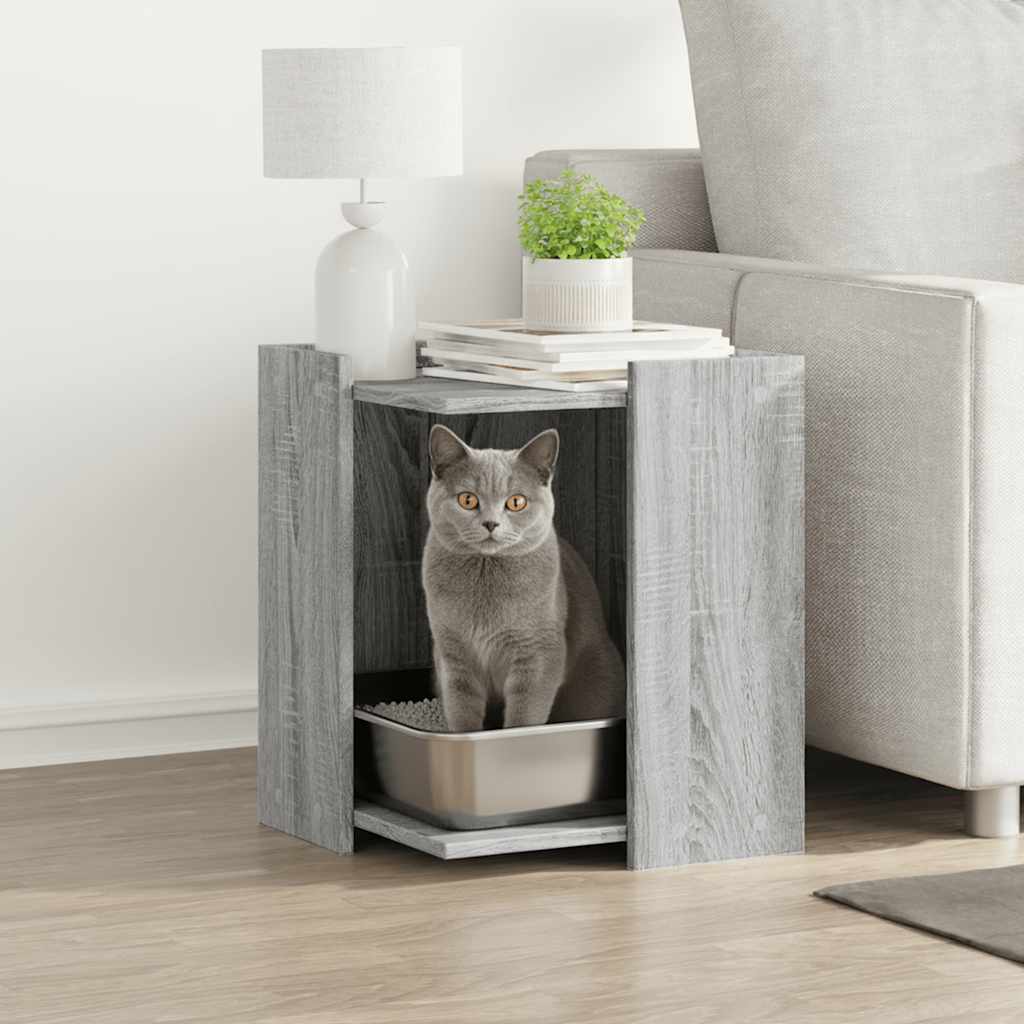 Vidaxl Cattenbakkast 42x42x51 cm de madera procesada gris soma color