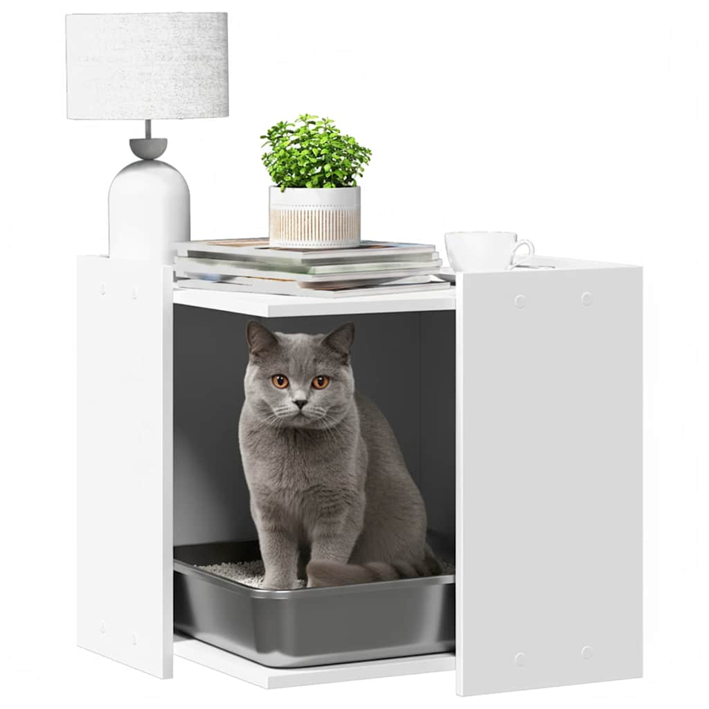 Vidaxl Kattenbakkast 53x53x51 cm de madera procesada blanca