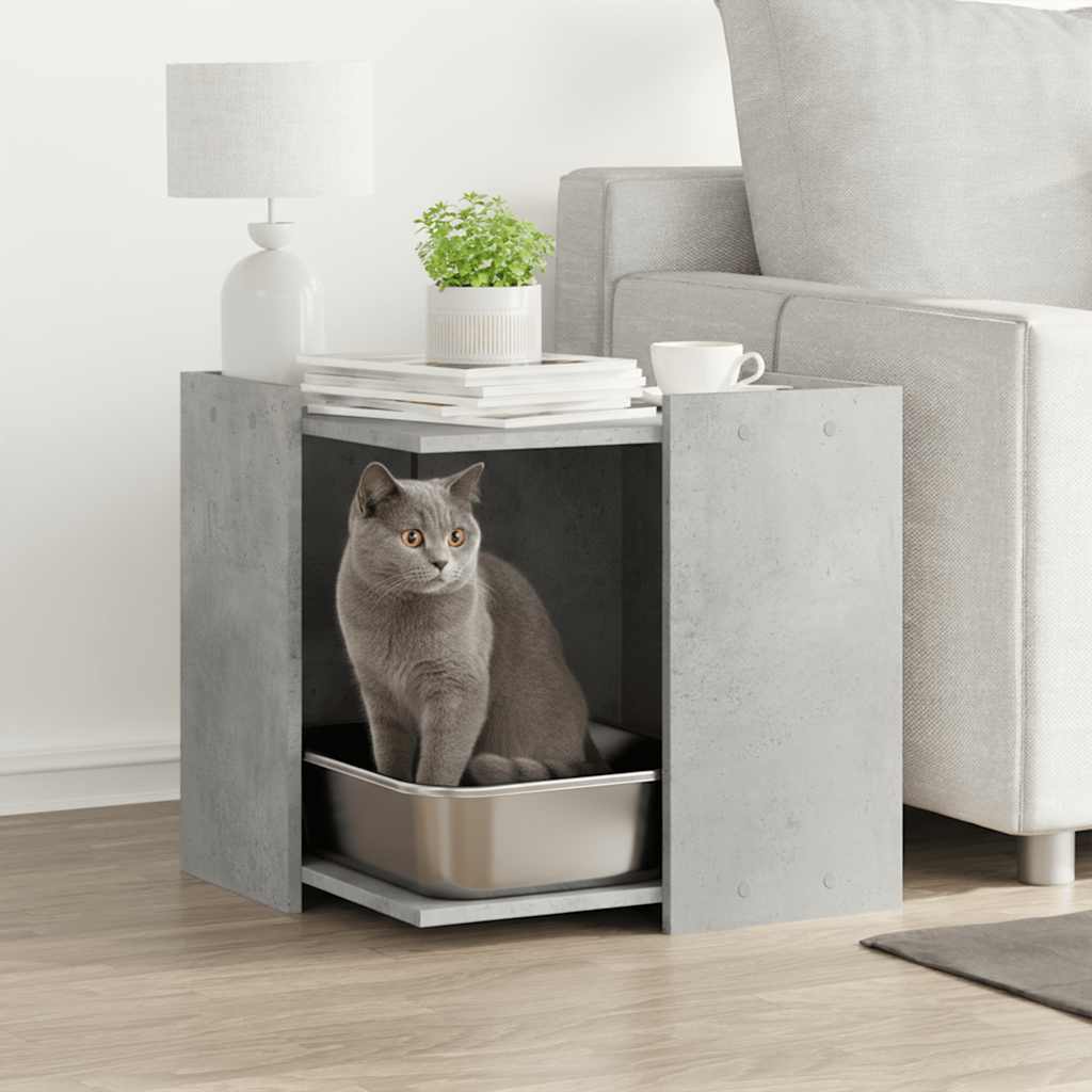 Vidaxl Kattenbakkast 53x53x51 cm de madera procesada betongrijs