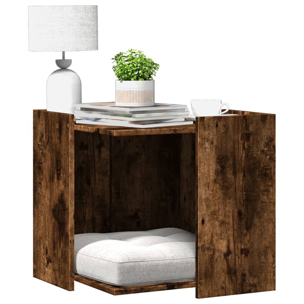 Vidaxl Cattenbakkast 53x53x51 cm de madera de madera ahumada coloreada