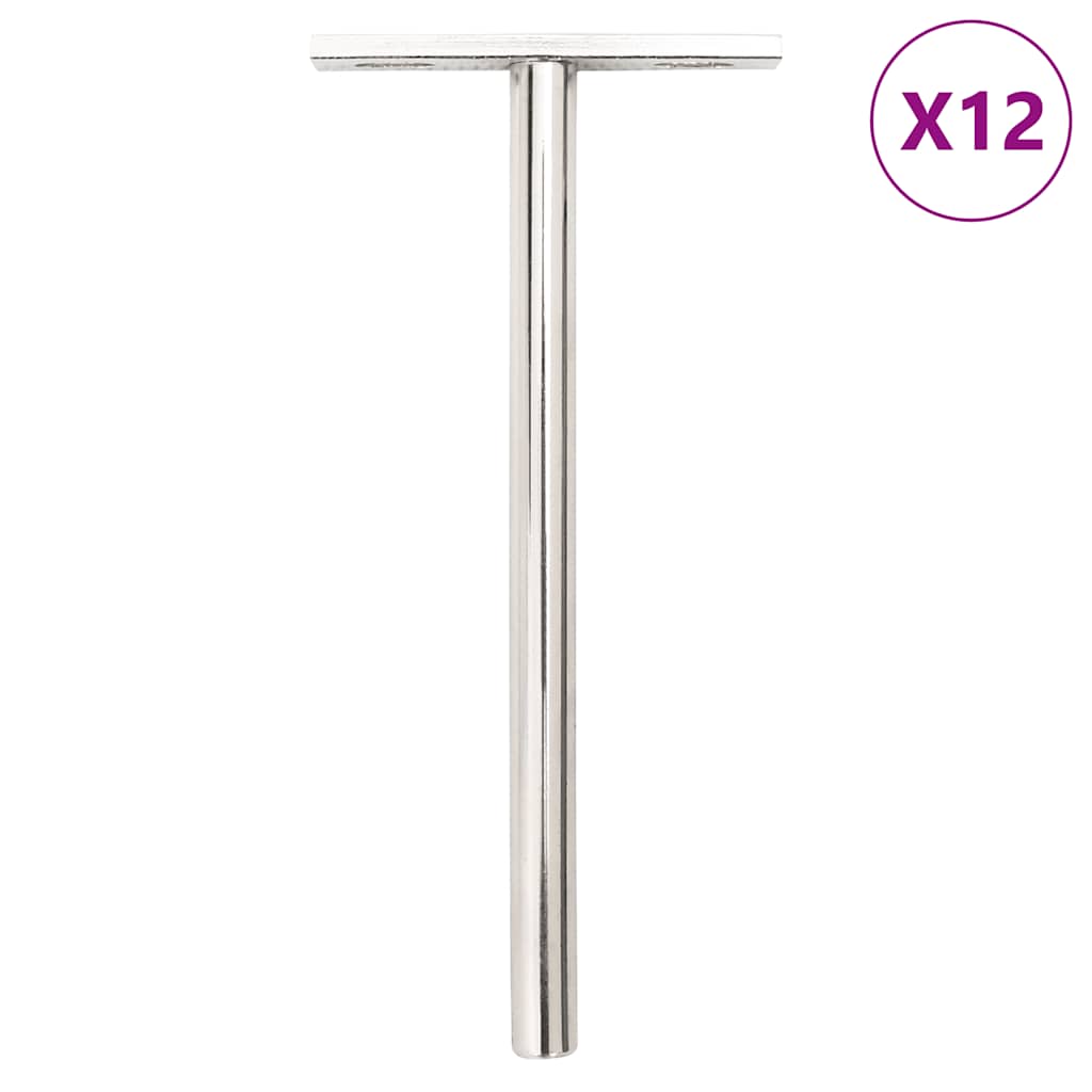 Vidaxl portadores de tablones flotantes 12st Invisible Ø10x150 mm de acero al carbono