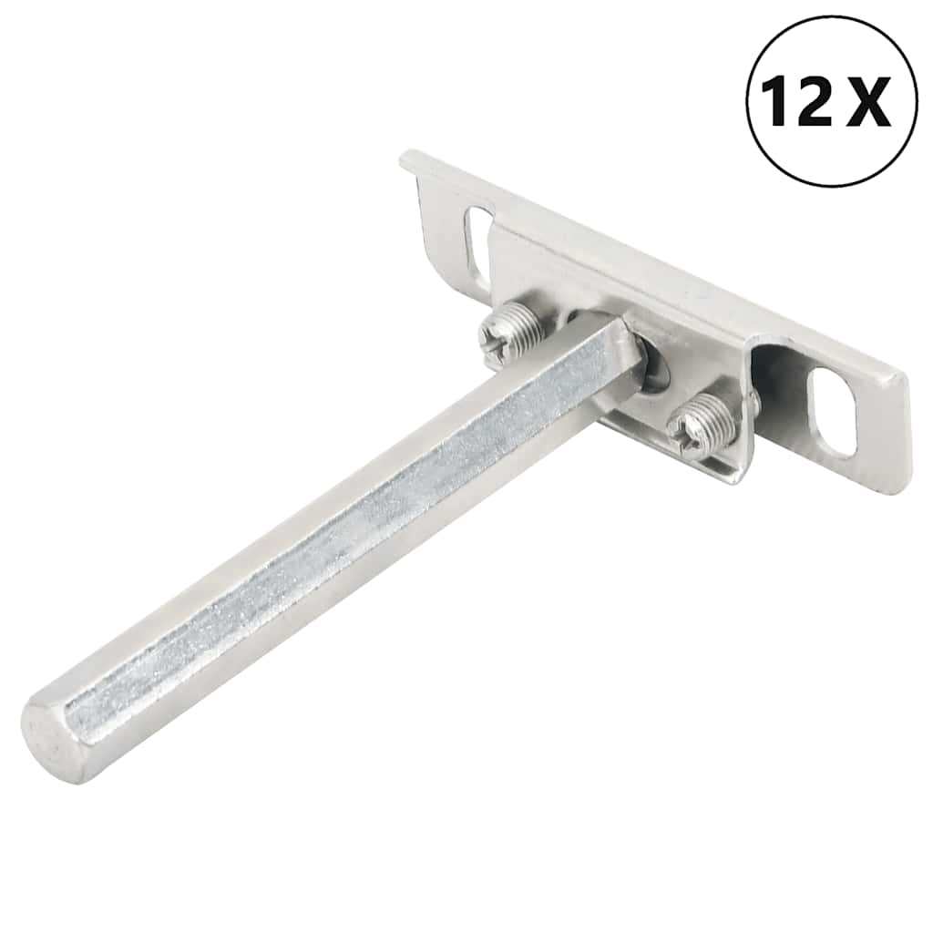 Vidaxl portadores de tablones flotantes 12st Invisible Ø12x100 mm de acero al carbono