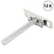 Vidaxl portadores de tablones flotantes 12st Invisible Ø12x100 mm de acero al carbono