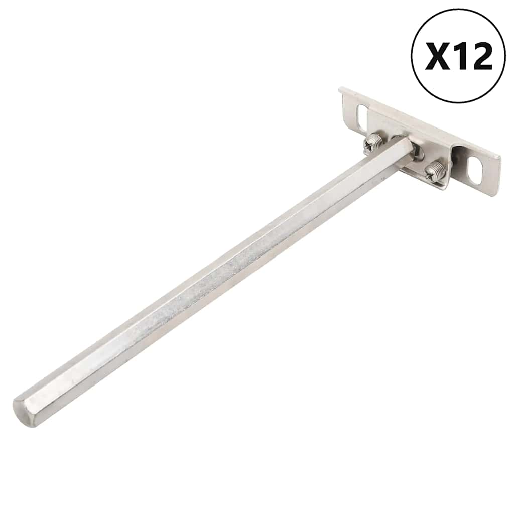 Vidaxl portadores de tablones flotantes 12st Invisible Ø12x200 mm de acero al carbono