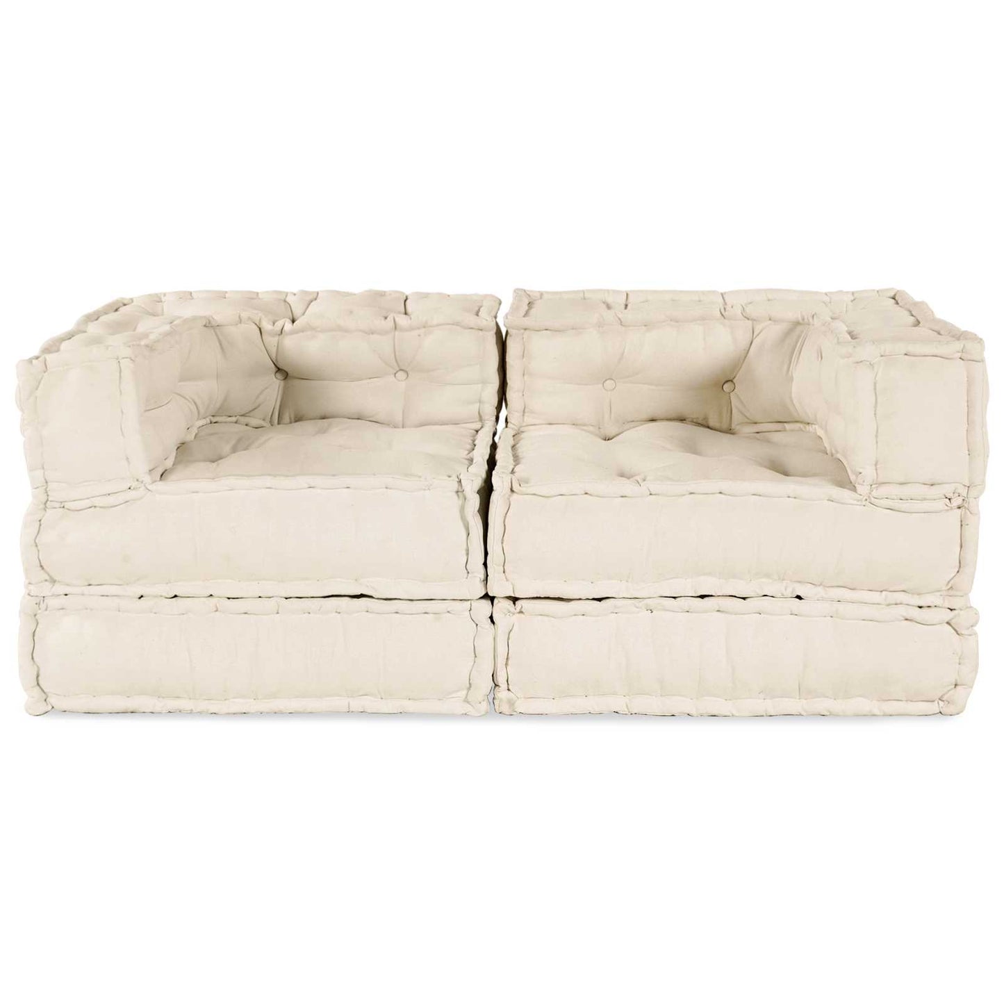 Vidaxl modulair bank 2 pcs crème 140 x 70 x 56 cm stof