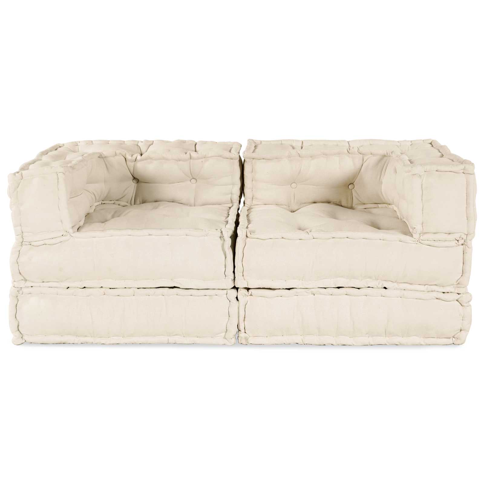 Vidaxl modulair bank 2 pcs crème 140 x 70 x 56 cm stof