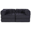 Divano componibile Vidaxl 2 pz tessuto antracite 140 x 70 x 56 cm