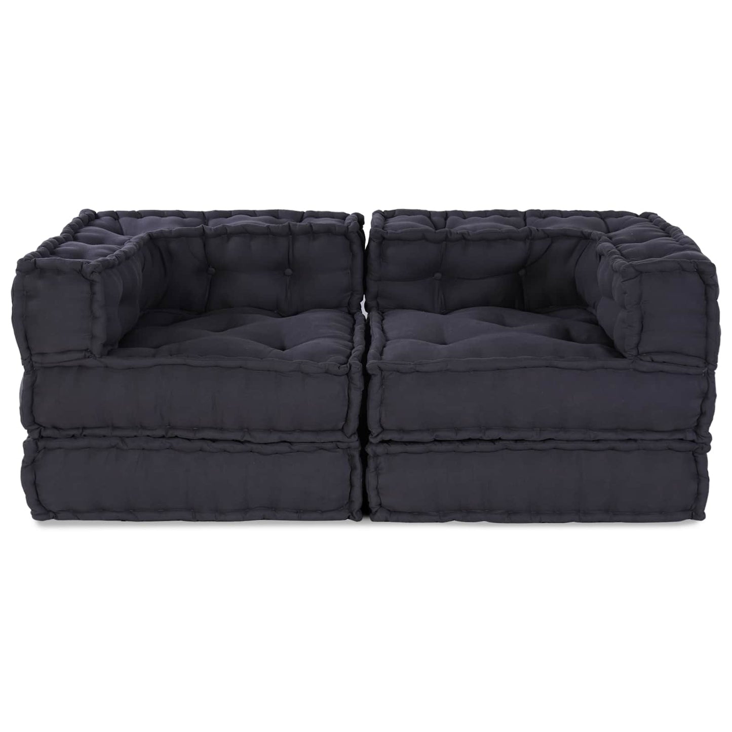 Divano componibile Vidaxl 2 pz tessuto antracite 140 x 70 x 56 cm