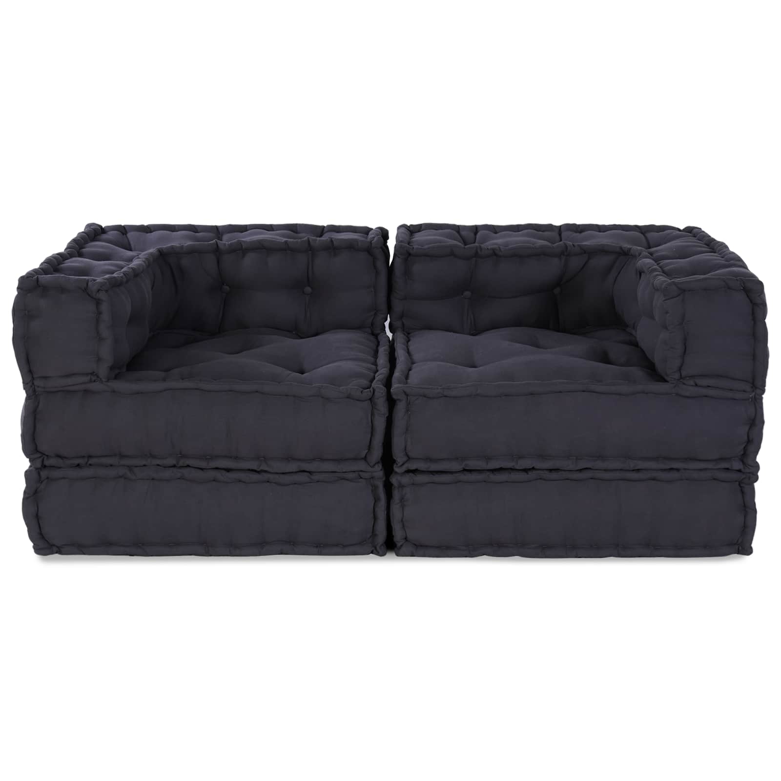 Divano componibile Vidaxl 2 pz tessuto antracite 140 x 70 x 56 cm