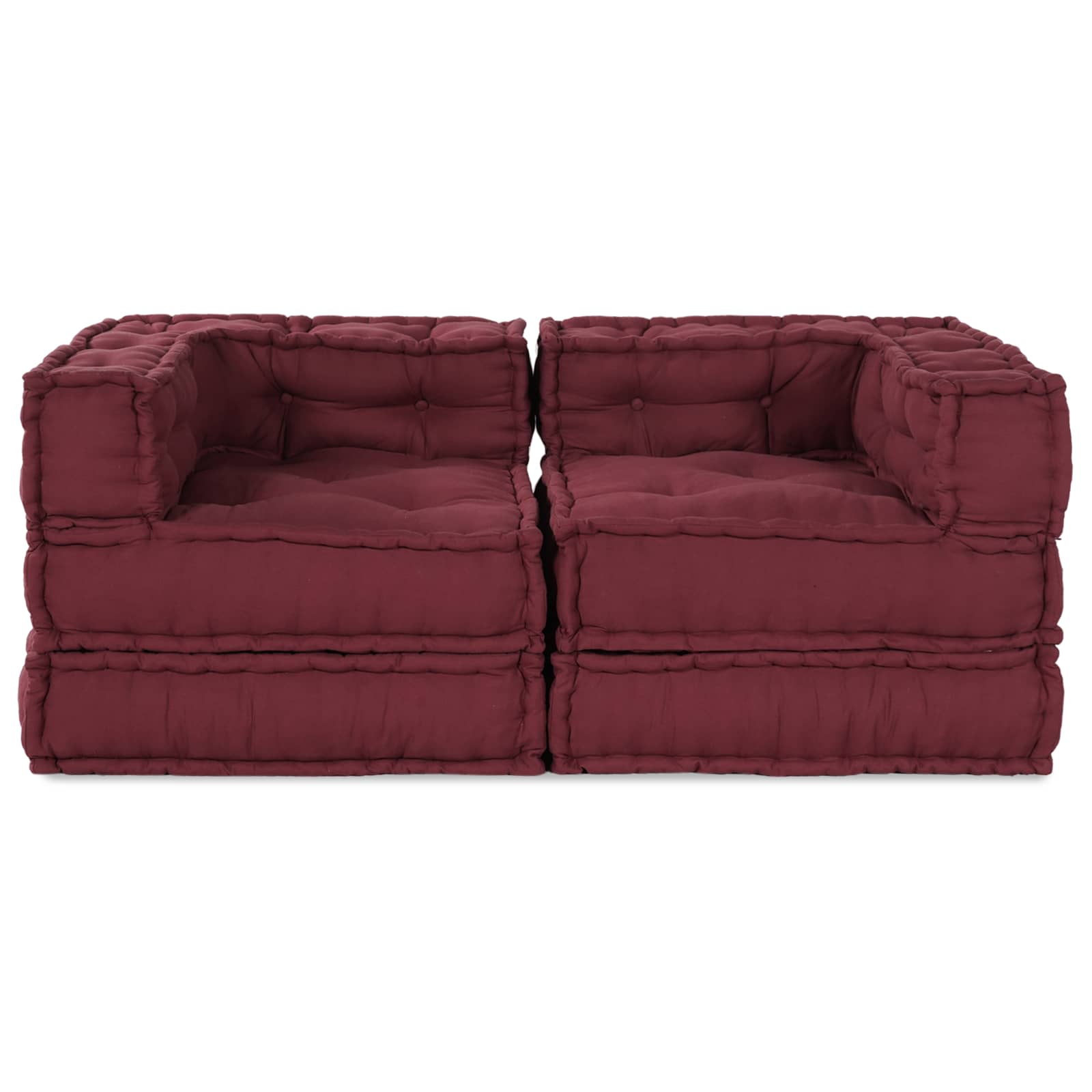 VidaXL modular sofa 2 pcs bordeaux 140 x 70 x 56 cm fabric