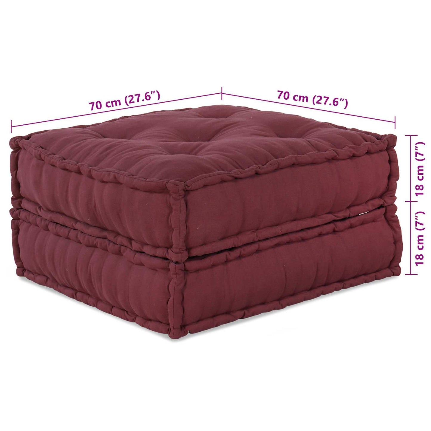 VidaXL sofá modular 2 piezas burdeos 140 x 70 x 36 cm tela