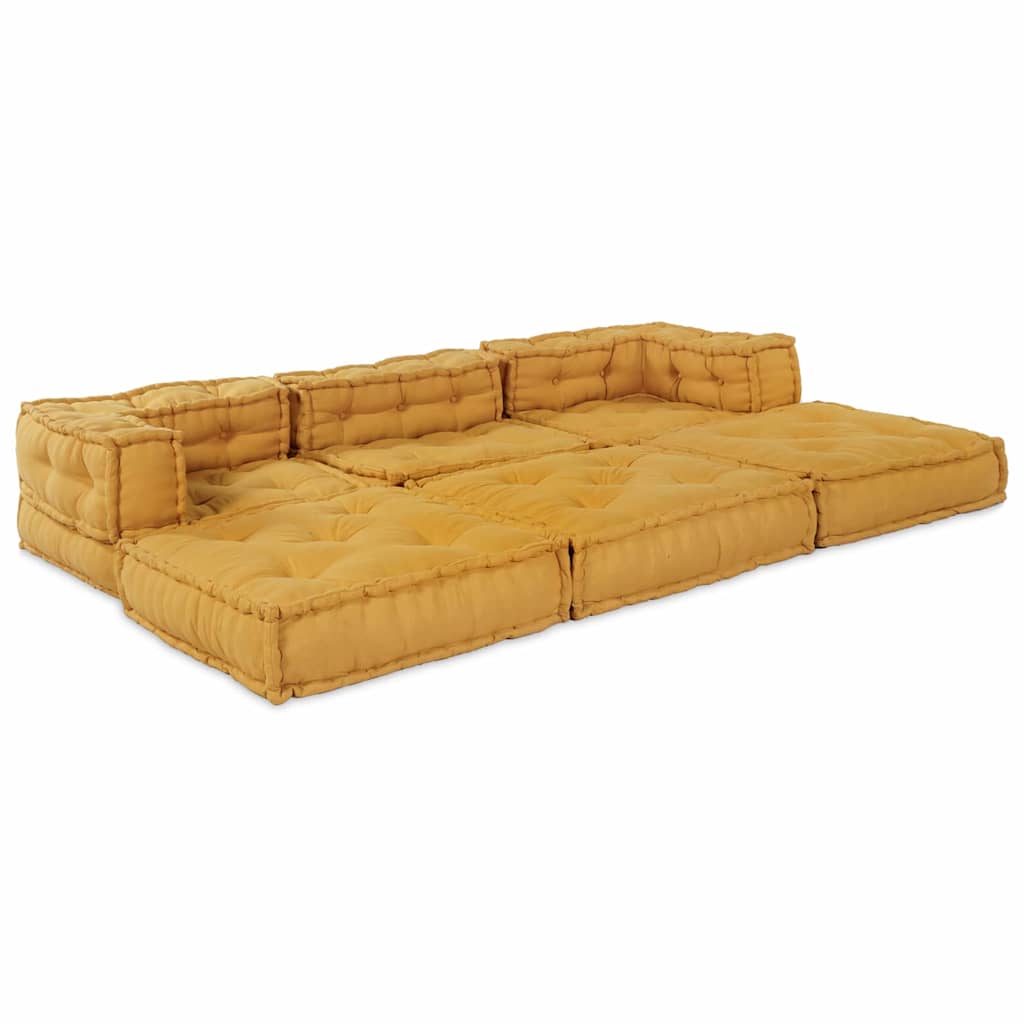 Divano componibile Vidaxl 2 pz tessuto giallo 140 x 70 x 56 cm