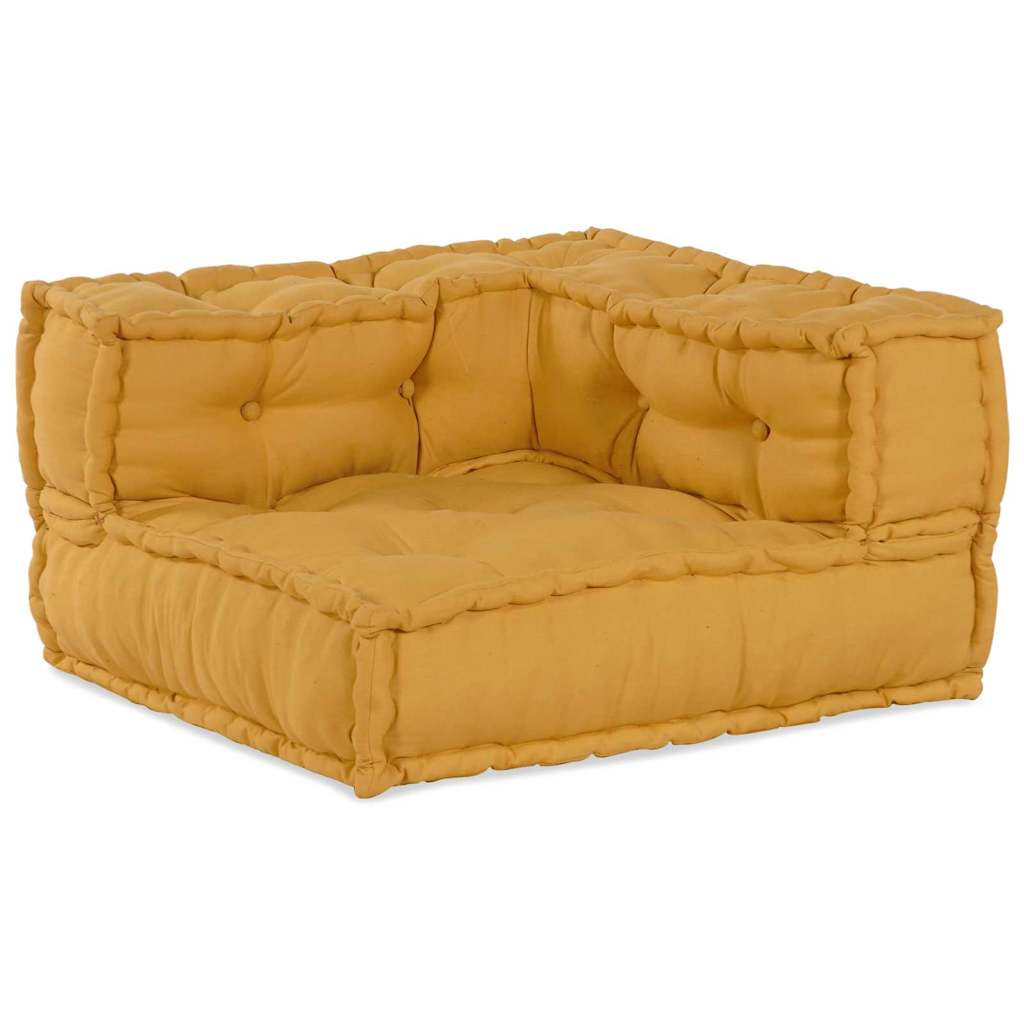 Divano componibile Vidaxl 2 pz tessuto giallo 140 x 70 x 56 cm