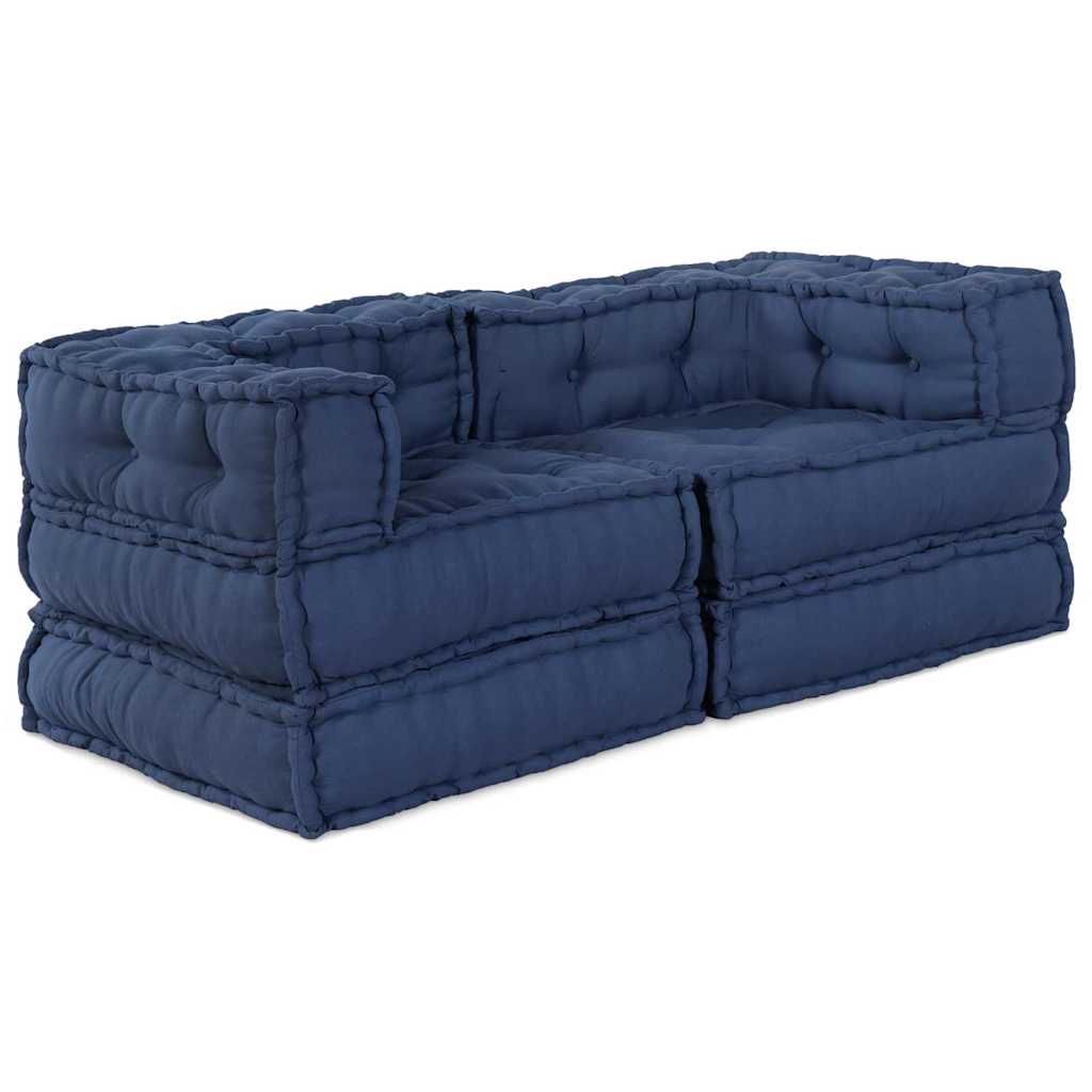 Vidaxl sofá modular 2 piezas índigo 140 x 70 x 56 cm tela