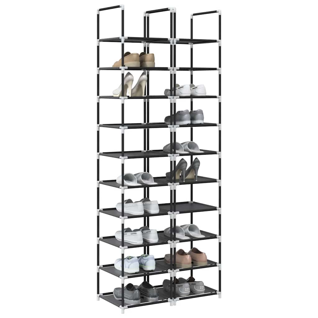 VidaXL scarpiere 2 pz 33x33x174 cm in TNT 10 strati nero