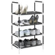 Scarpiera VidaXL a 4 strati 44x28x77 cm in tessuto non tessuto nero