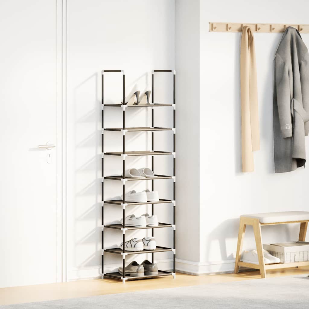 Scarpiera VidaXL 8 strati 44x28x145 cm in tessuto non tessuto nero