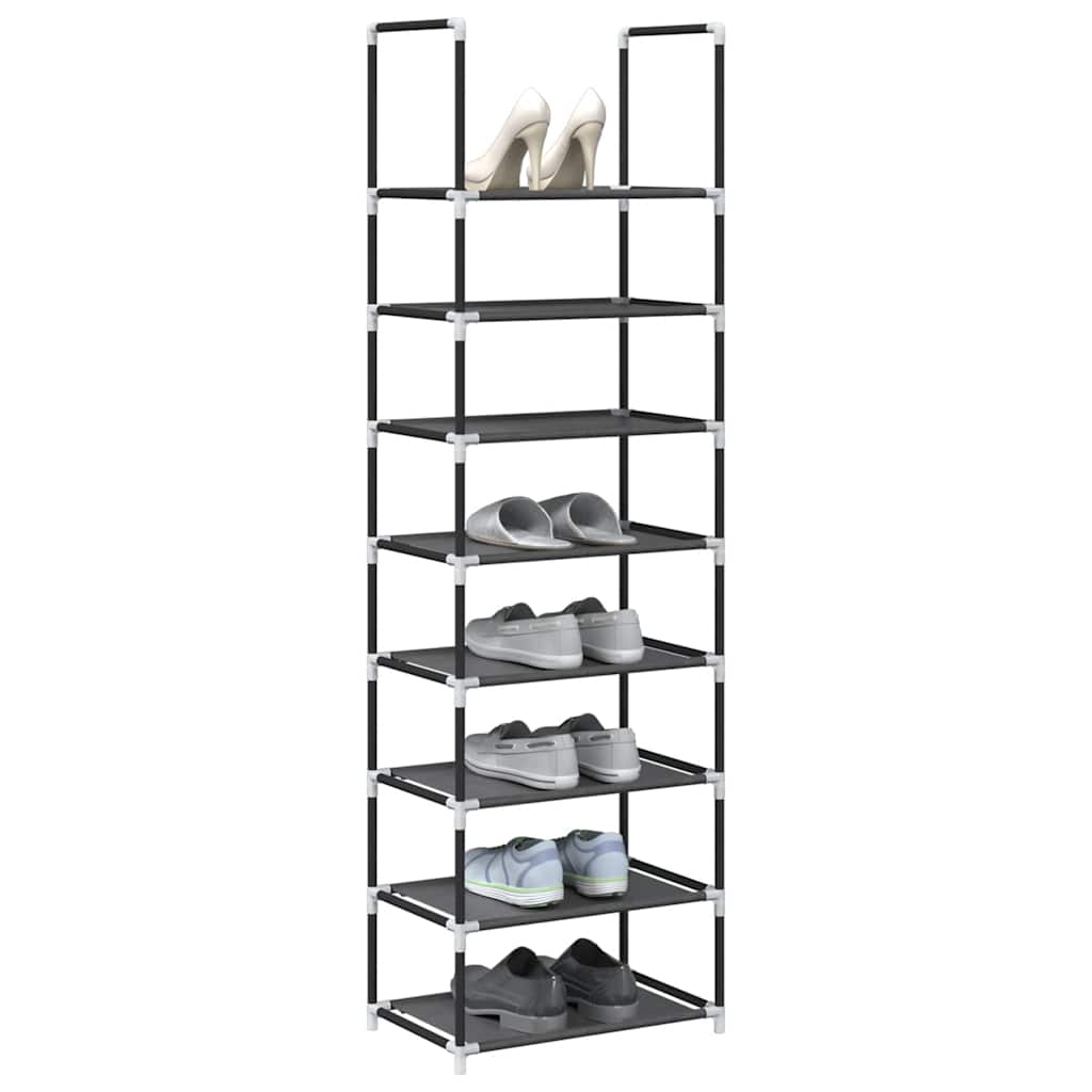 Scarpiera VidaXL 8 strati 44x28x145 cm in tessuto non tessuto nero
