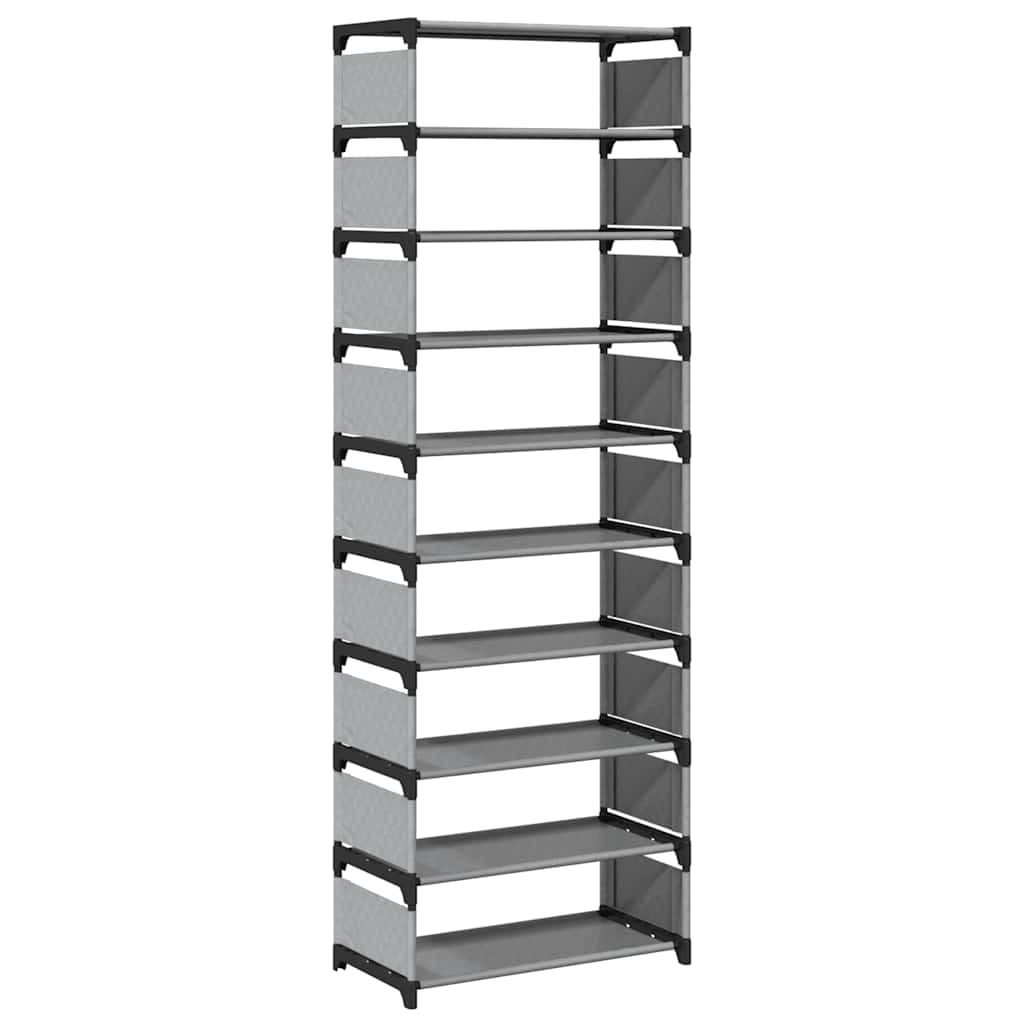 Scarpiera Vidaxx 10 strati 54x28x158 cm in tessuto non tessuto grigio