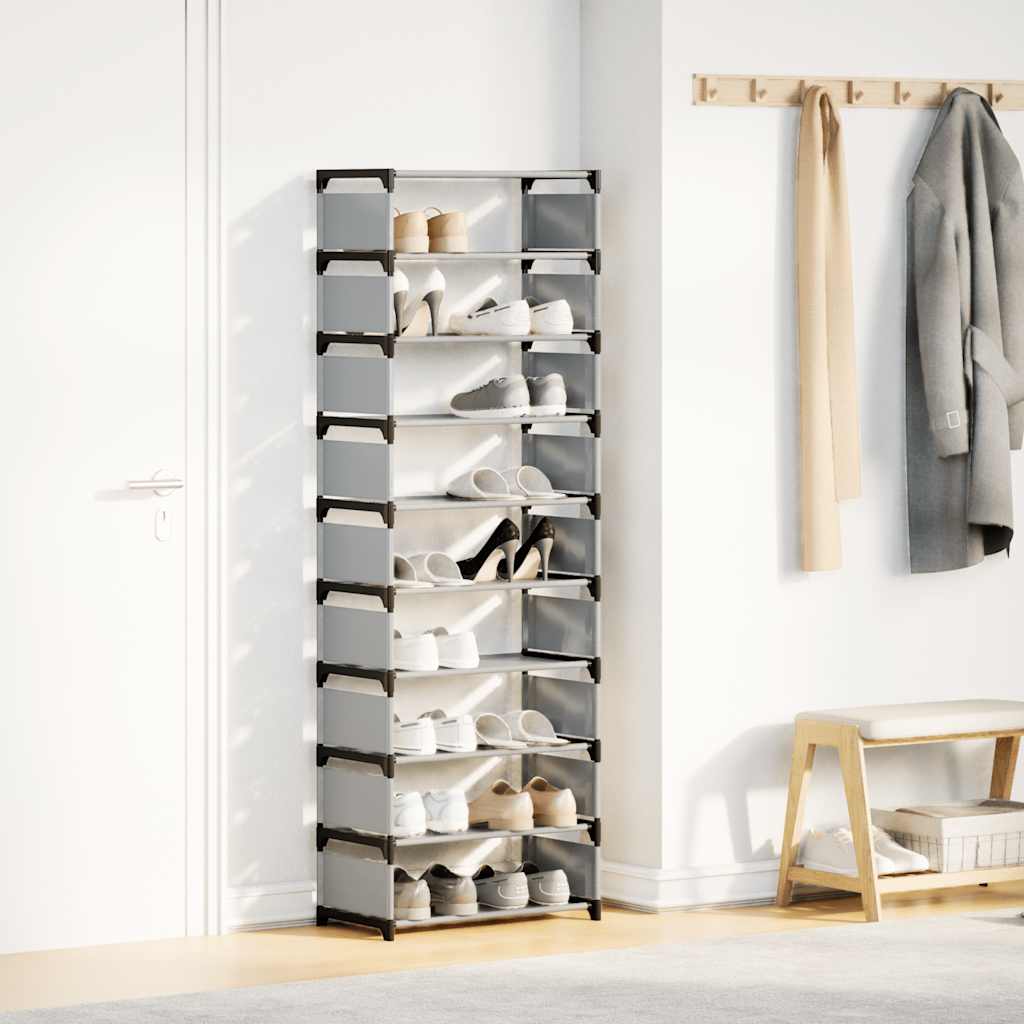 Scarpiera Vidaxx 10 strati 54x28x158 cm in tessuto non tessuto grigio